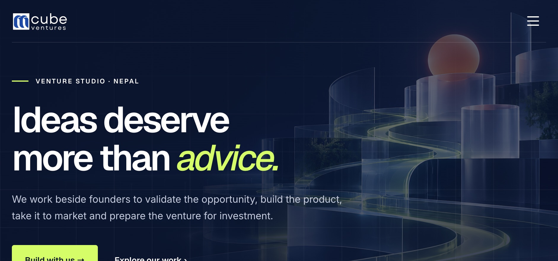 Homepage of Mcube Venture