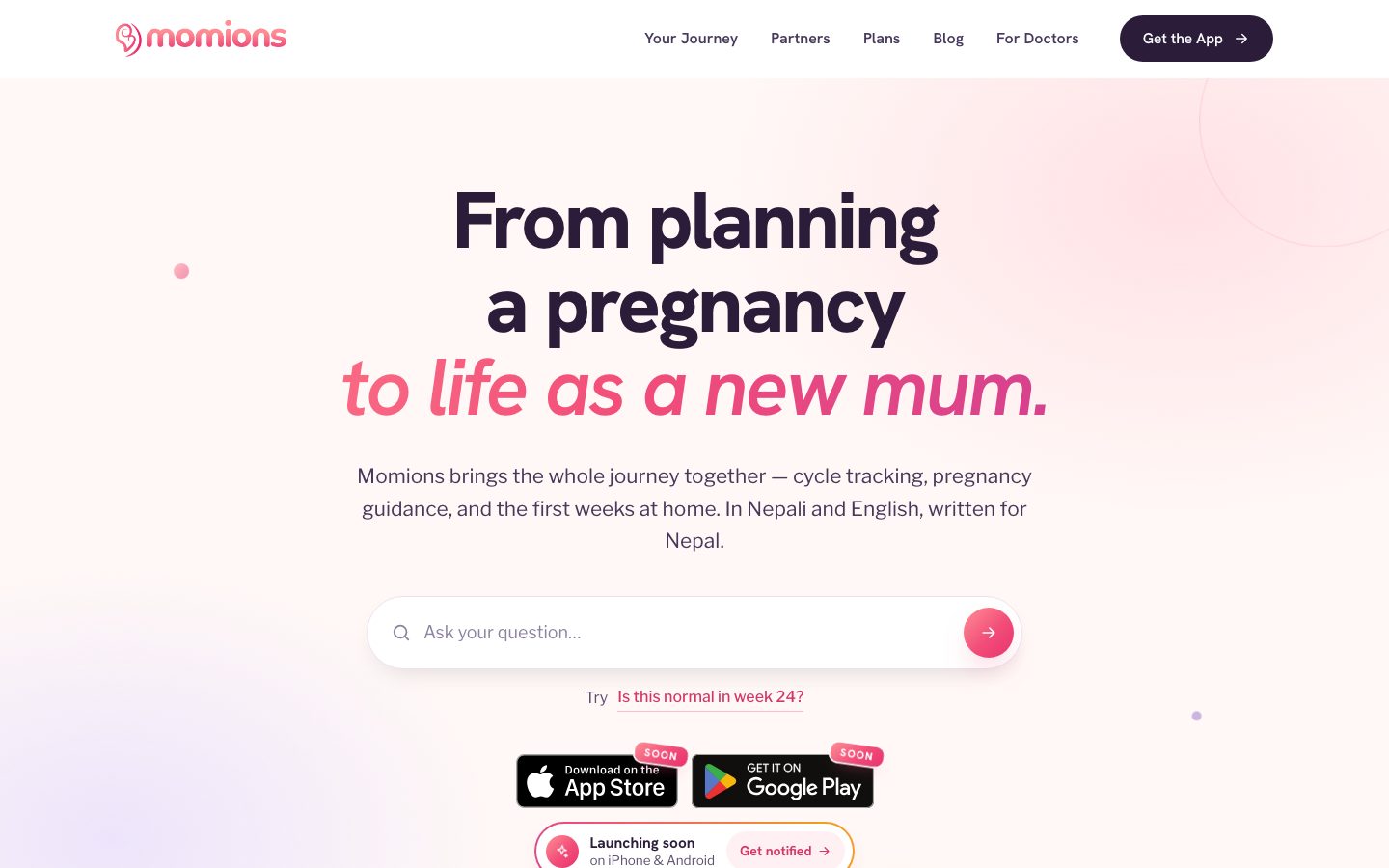 Homepage of Momions