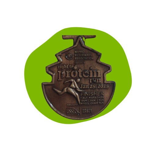 Right to Protein Run finisher medal